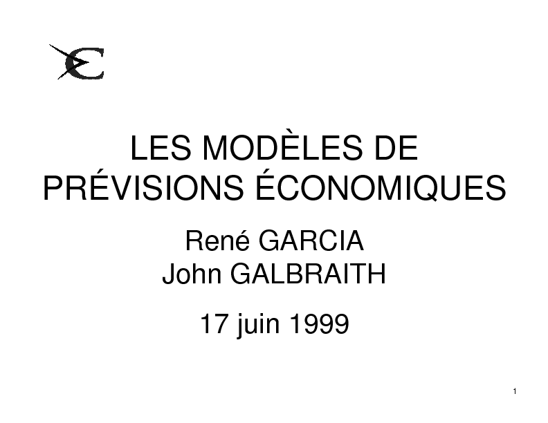 Les modèles de prévisions économiques
