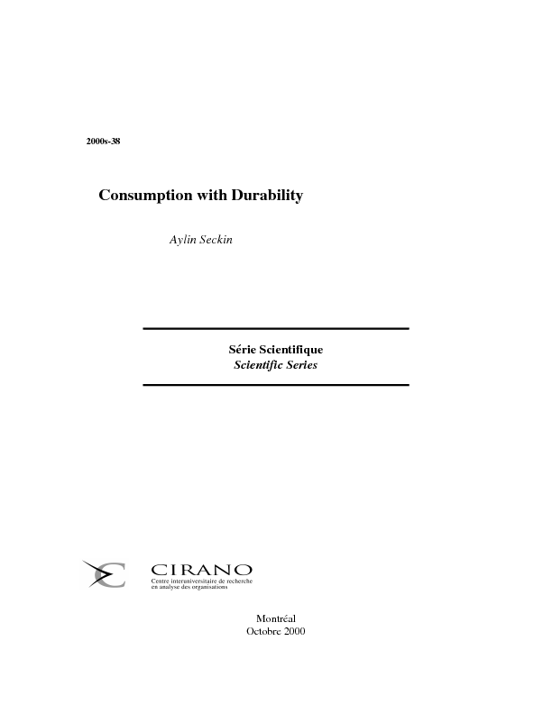 Consumption with Durability