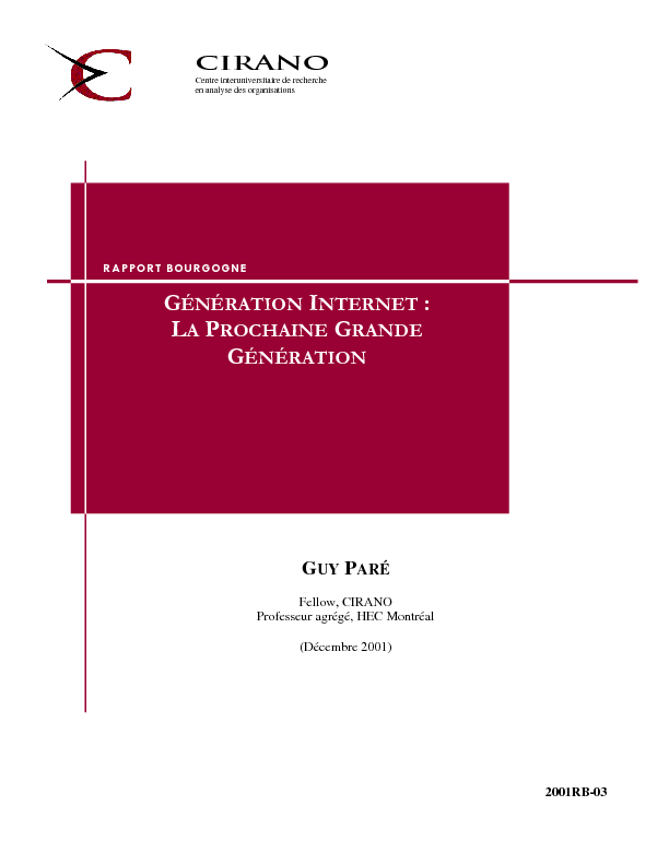 Génération Internet : la prochaine grande génération