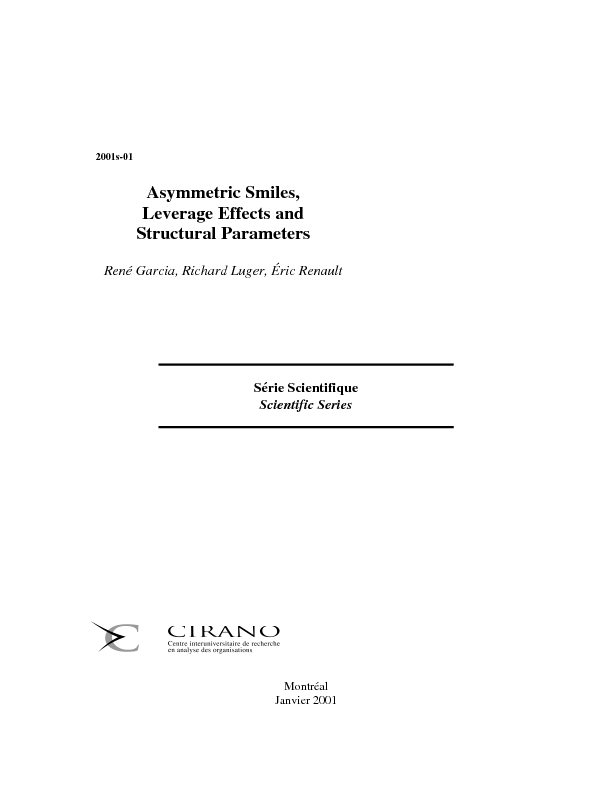 Asymmetric Smiles, Leverage Effects and Structural Parameters