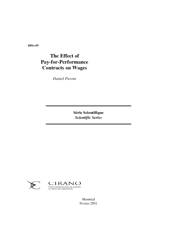 The Effect of Pay-for-Performance Contracts on Wages