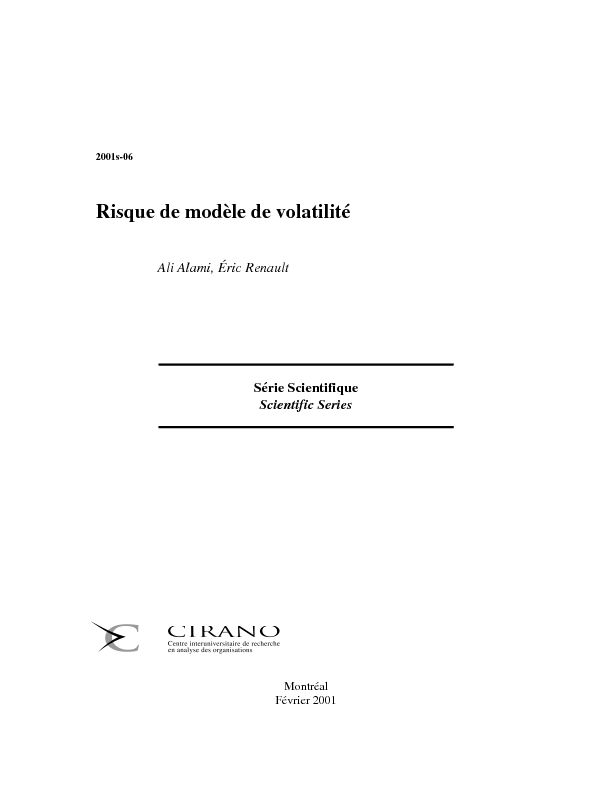 Risque de modèle de volatilité