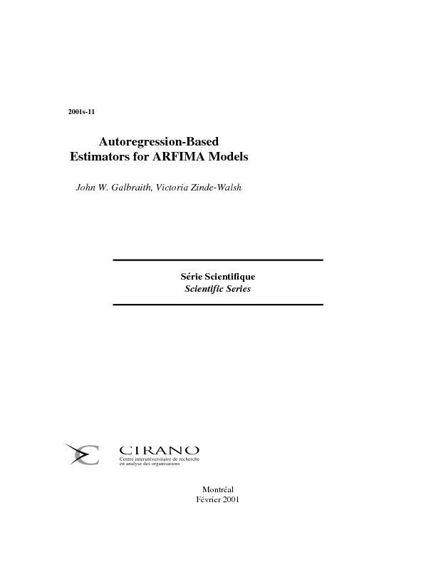 Autoregression-Based Estimators for ARFIMA Models