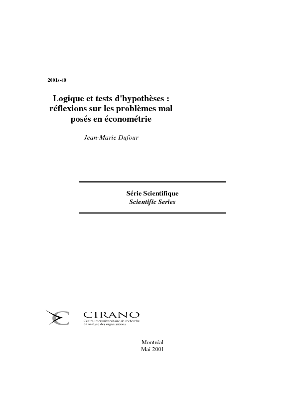 Logiques et tests d
