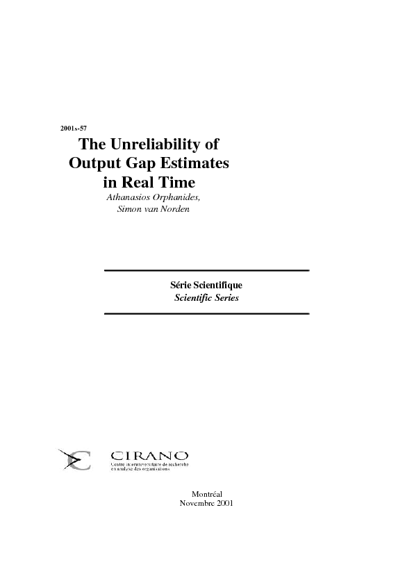 The Unreliability of Output Gap Estimates in Real Time
