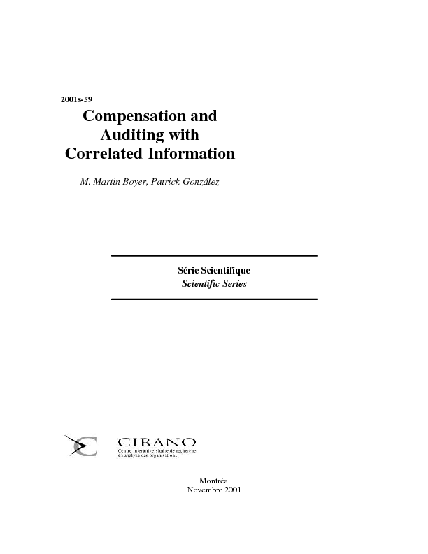 Compensation and Auditing with Correlated Information