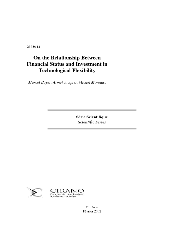 On the Relationship Between Financial Status and Investment in Technological Flexibility