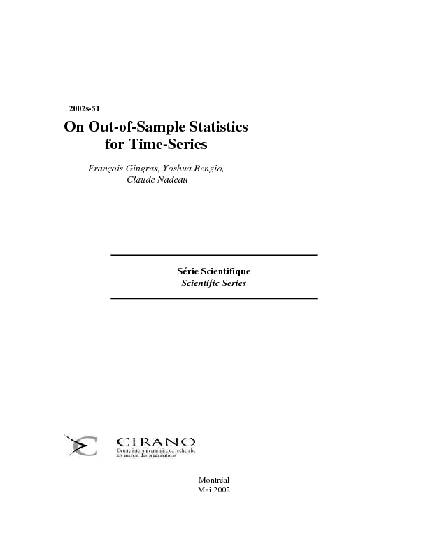 On Out-of-Sample Statistics for Time-Series