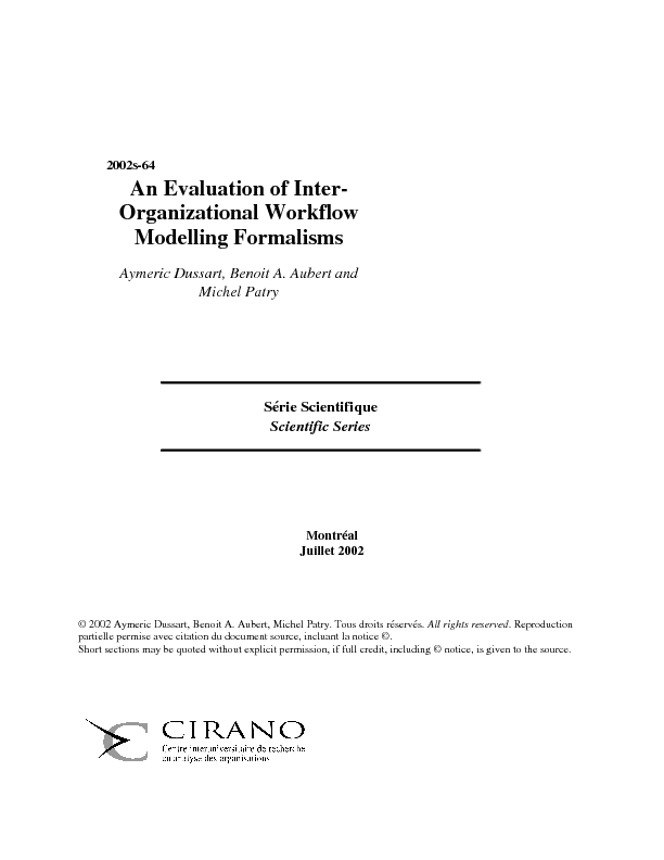 An Evaluation of Inter-Organizational Workflow Modelling Formalisms