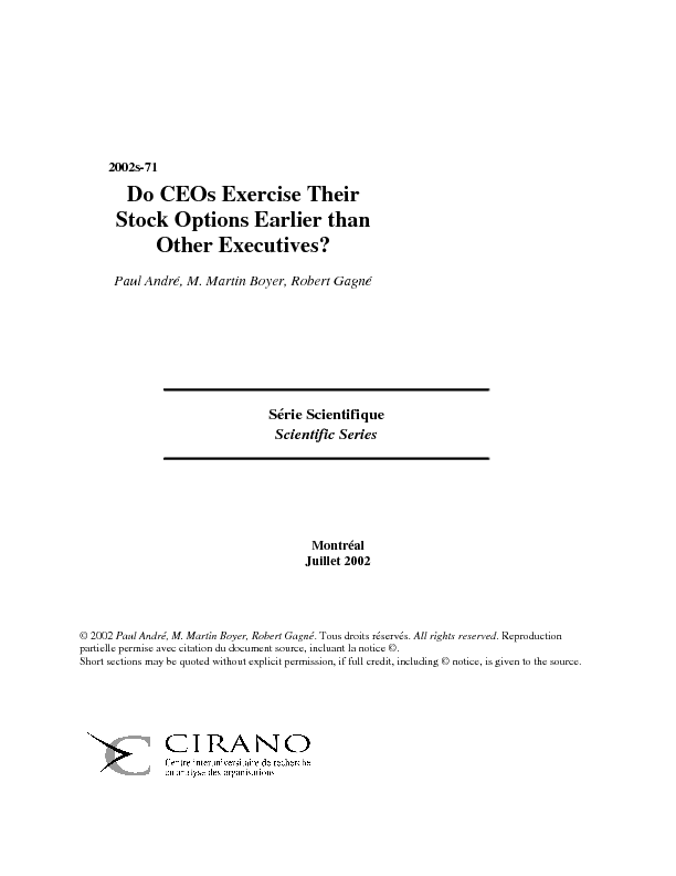 Do CEOs Exercise Their Stock Options Earlier than Other Executives?