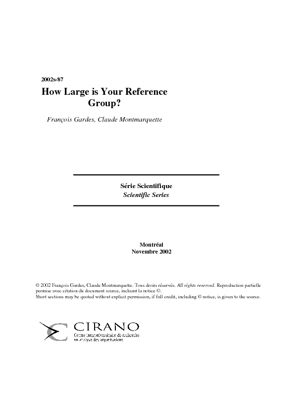 How Large is Your Reference Group