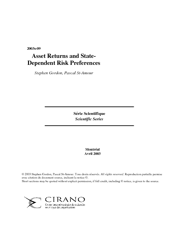 Asset Returns and State-Dependent Risk Preferences