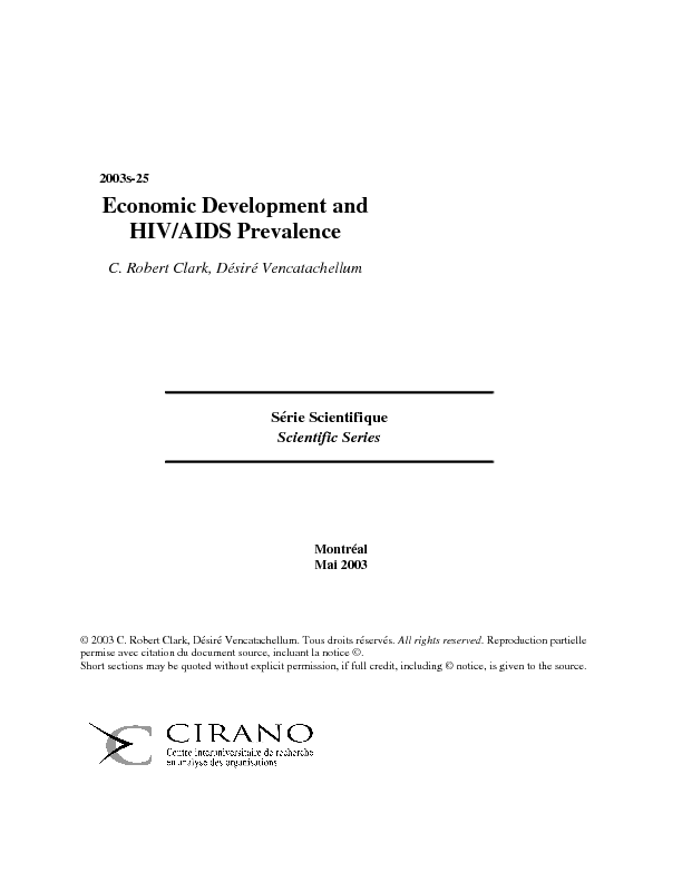 Economic Development and HIV/AIDS Prevalence