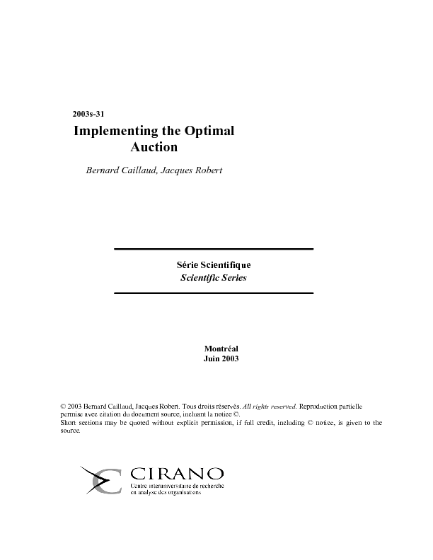 Implementing the Optimal Auction