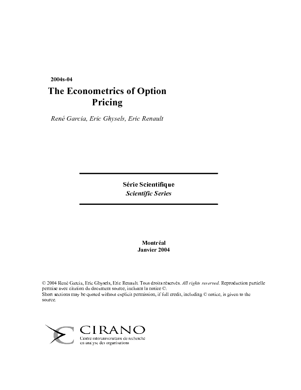 The Econometrics of Option Pricing