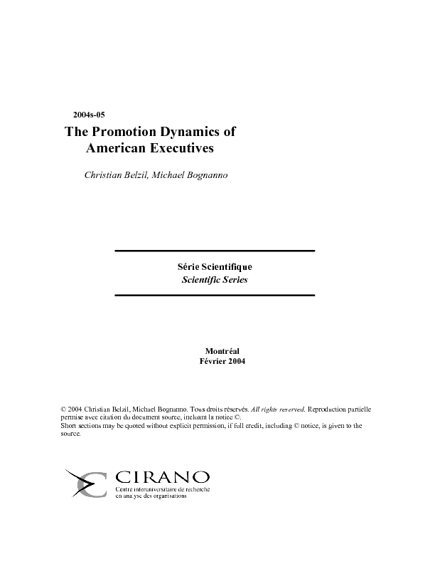 The Promotion Dynamics of American Executives