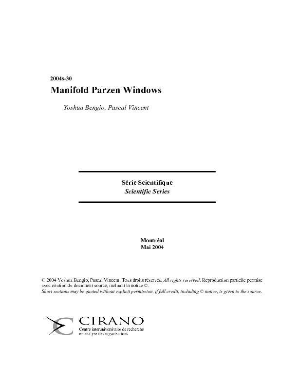 Manifold Parzen Windows