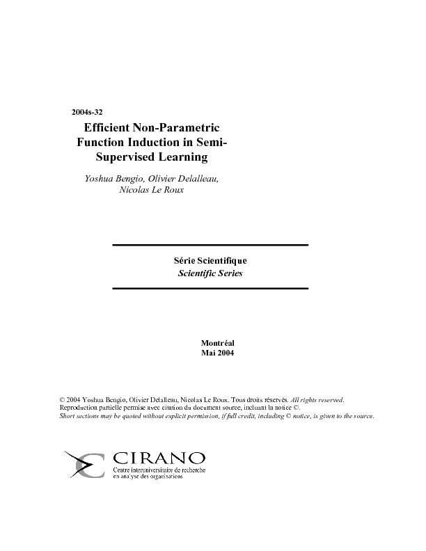 Efficient Non-Parametric Function Induction in Semi-Supervised Learning