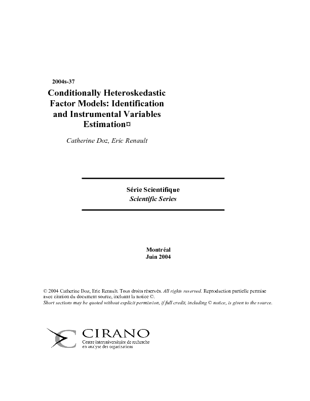 Conditionally Heteroskedastic Factor Models: Identification and Instrumental Variables Estimation