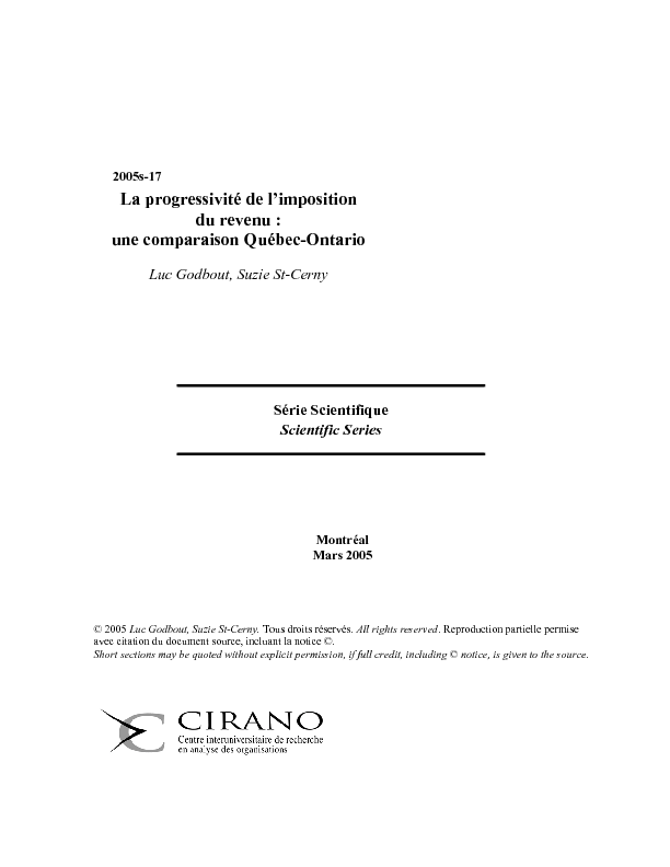 La progressivité de l