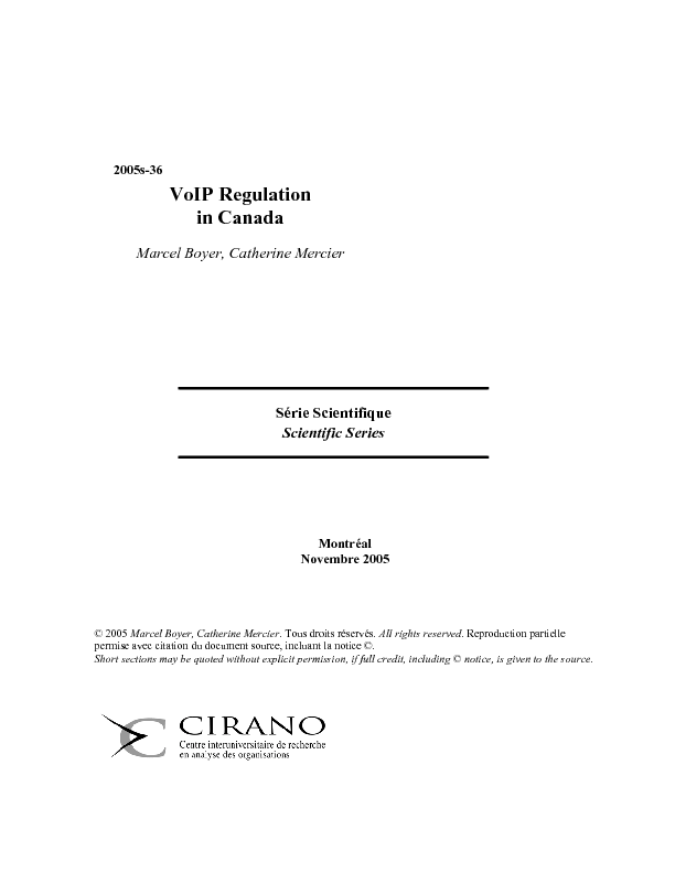 VoIP Regulation in Canada