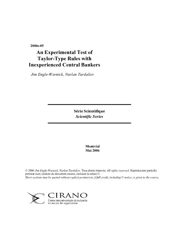 An Experimental Test of Taylor-Type Rules with Inexperienced Central Bankers