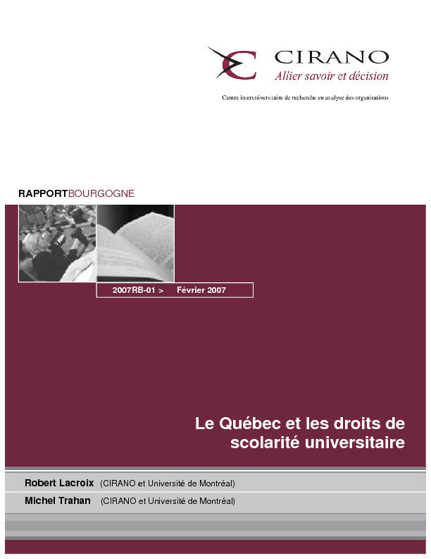 Le Québec et les droits de scolarité universitaire