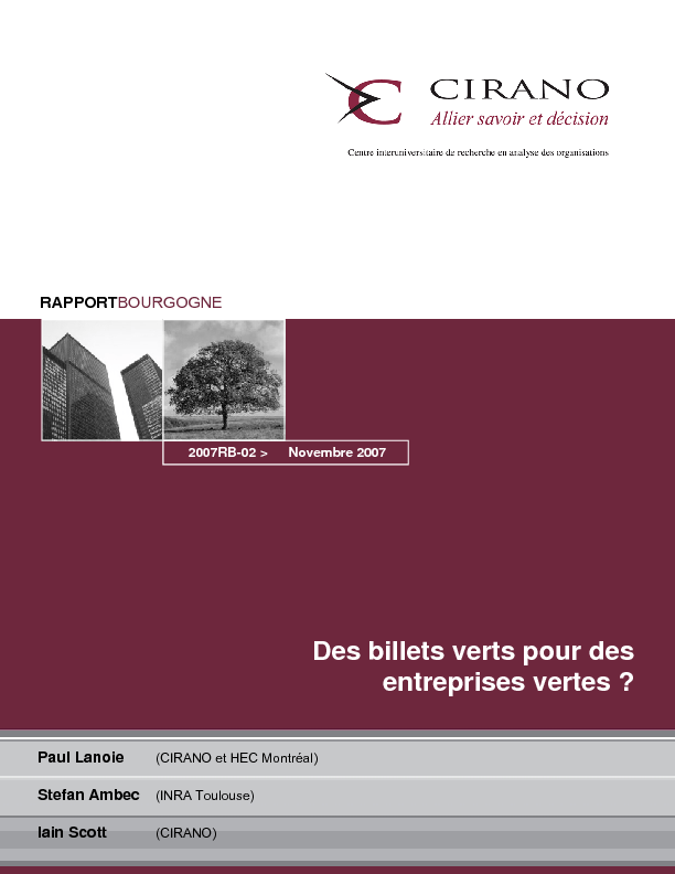 Des billets verts pour des entreprises vertes ?