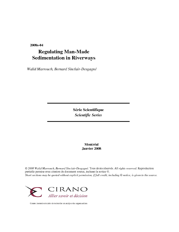 Regulating Man-Made Sedimentation in Riverways