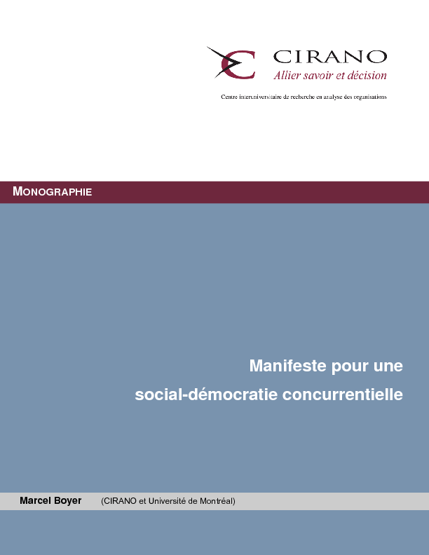Manifeste pour une social-démocratie concurrentielle