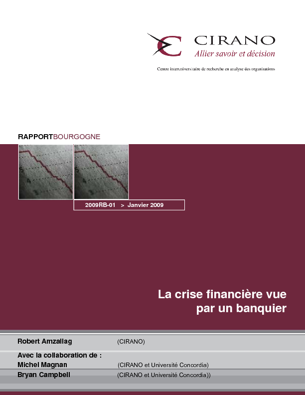 La crise financière vue par un banquier