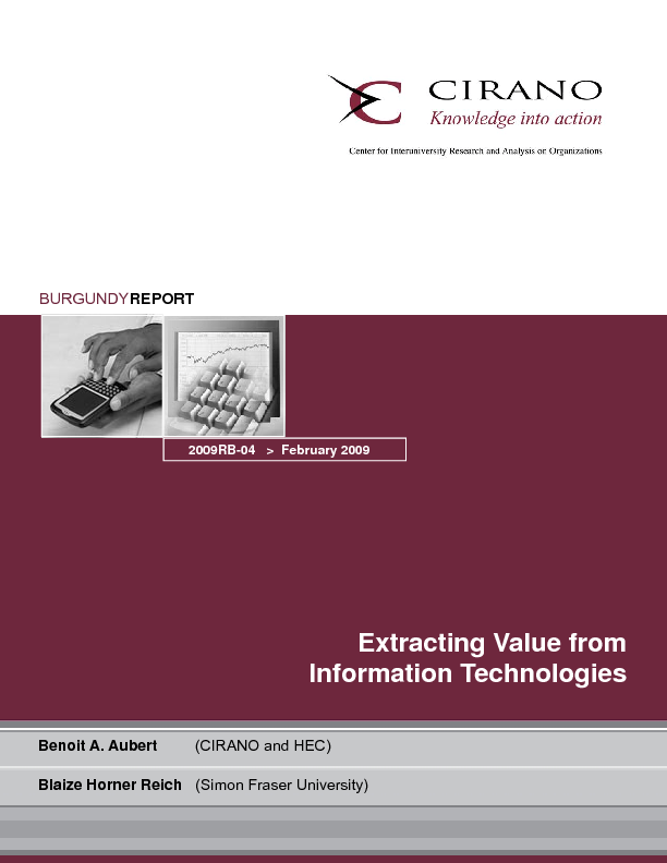 Extracting Value From Information Technologies