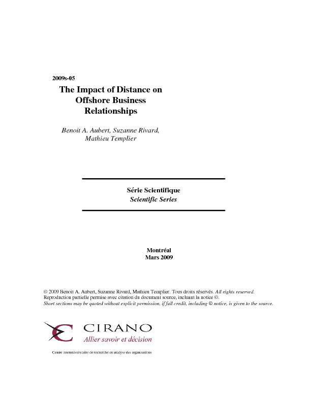 The Impact of Distance on Offshore Business Relationships