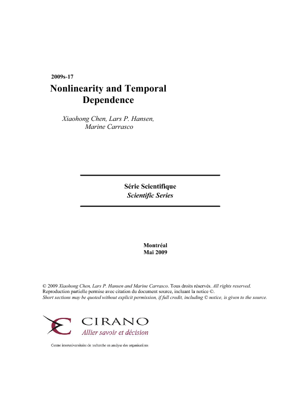 Nonlinearity and Temporal Dependence