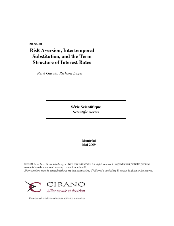 Risk Aversion, Intertemporal Substitution, and the Term Structure of Interest Rates