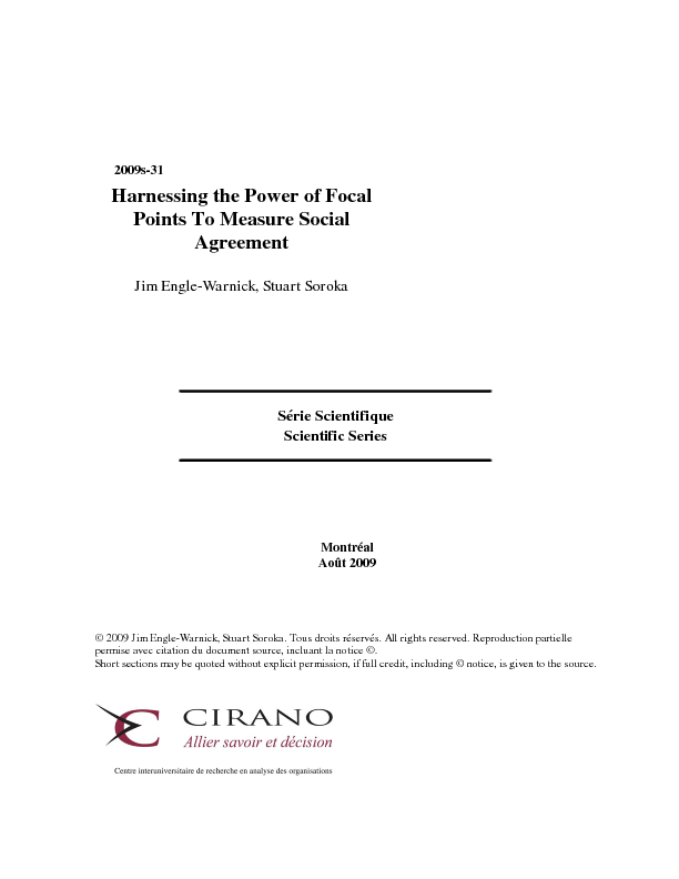 Harnessing the Power of Focal Points To Measure Social Agreement