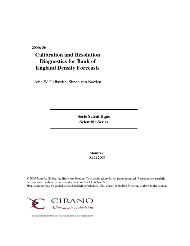 Calibration and Resolution Diagnostics for Bank of England Density Forecasts