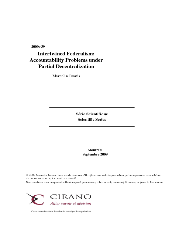 Intertwined Federalism: Accountability Problems under Partial Decentralization