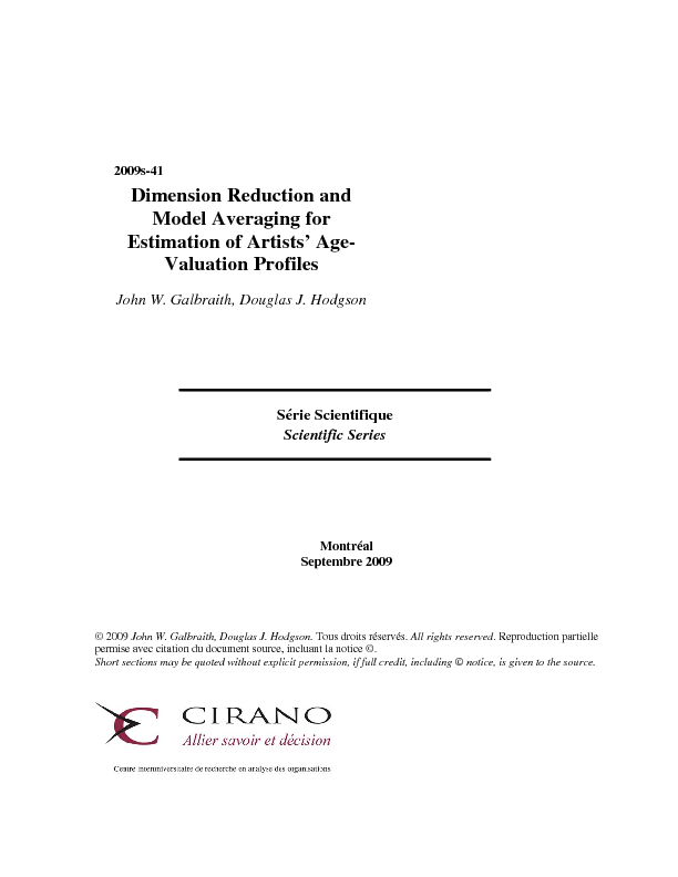 Dimension Reduction and Model Averaging for Estimation of Artists