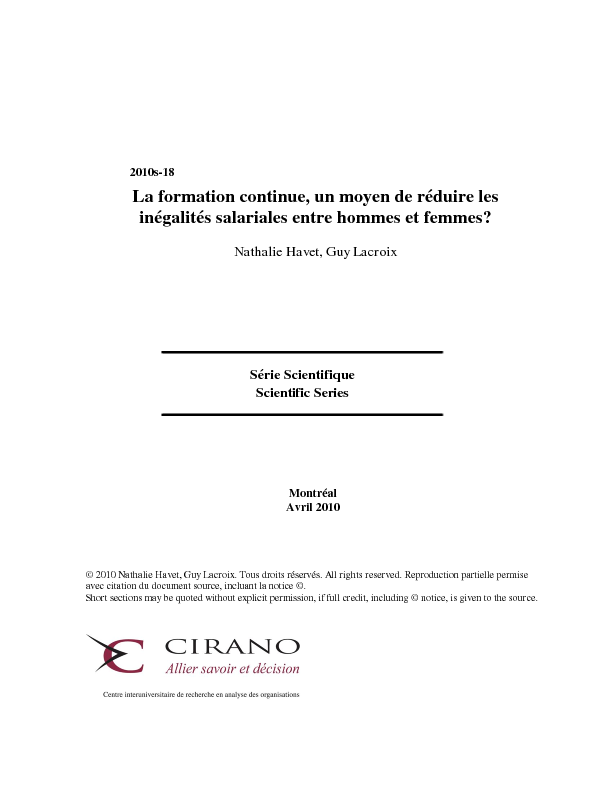 La formation continue, un moyen de réduire les inégalités salariales entre hommes et femmes?