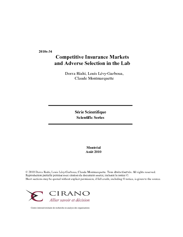 Competitive Insurance Markets and Adverse Selection in the Lab
