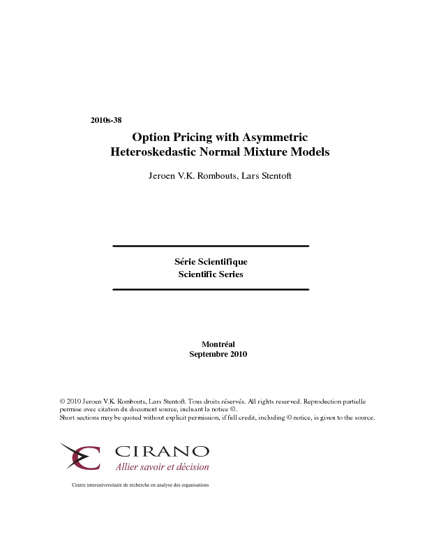 Option Pricing with Asymmetric Heteroskedastic Normal Mixture Models