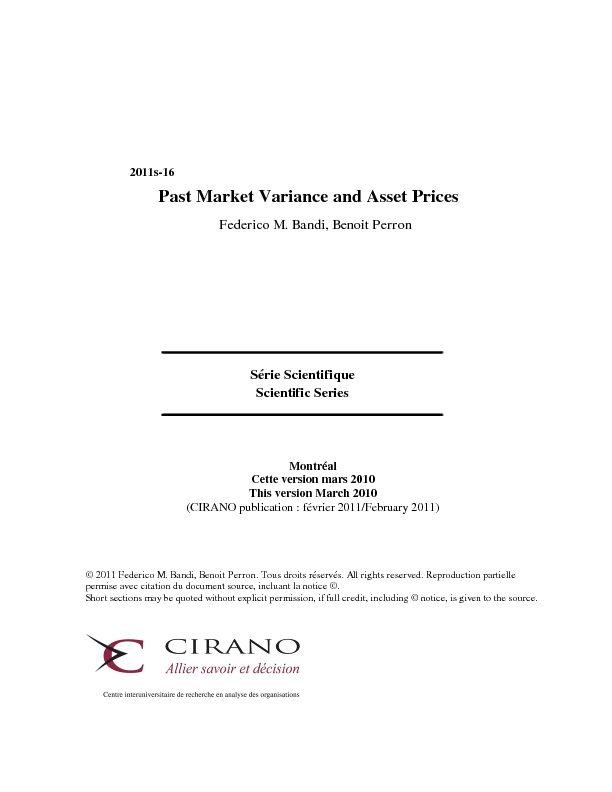 Past Market Variance and Asset Prices