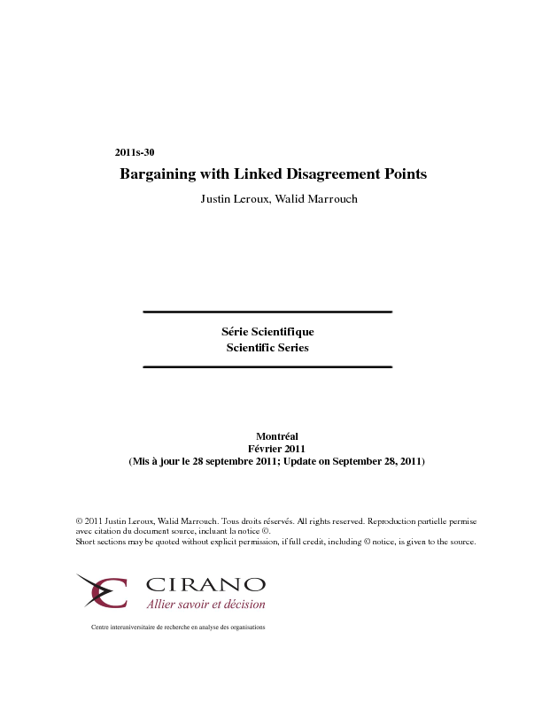 Bargaining with Linked Disagreement Points