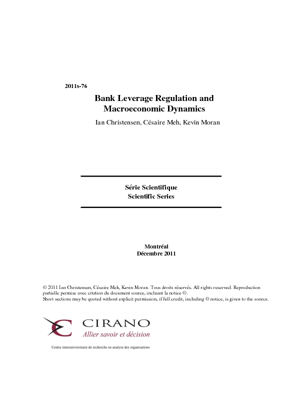 Bank Leverage Regulation and Macroeconomic Dynamics