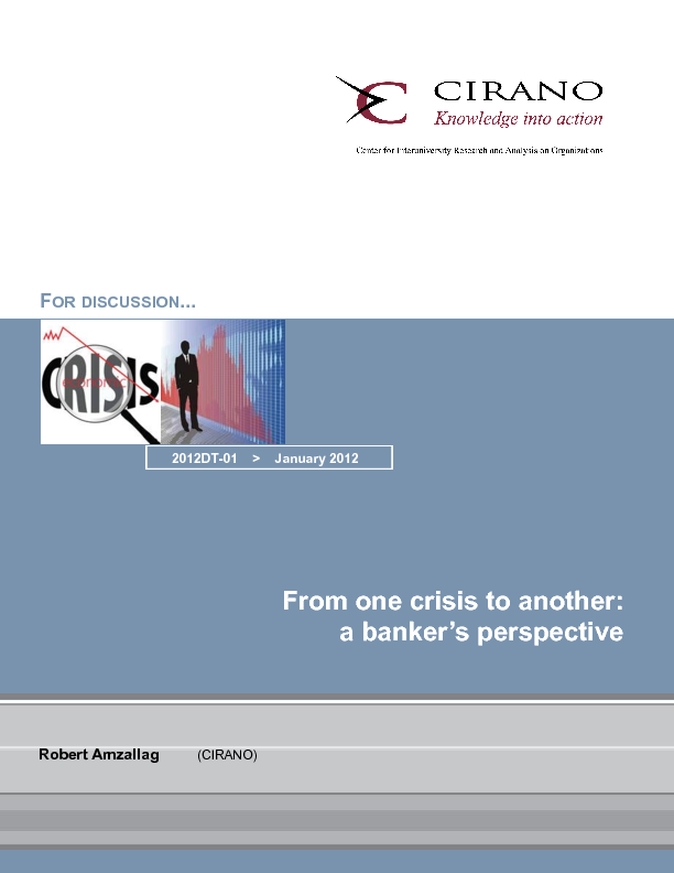 From one crisis to another: a banker