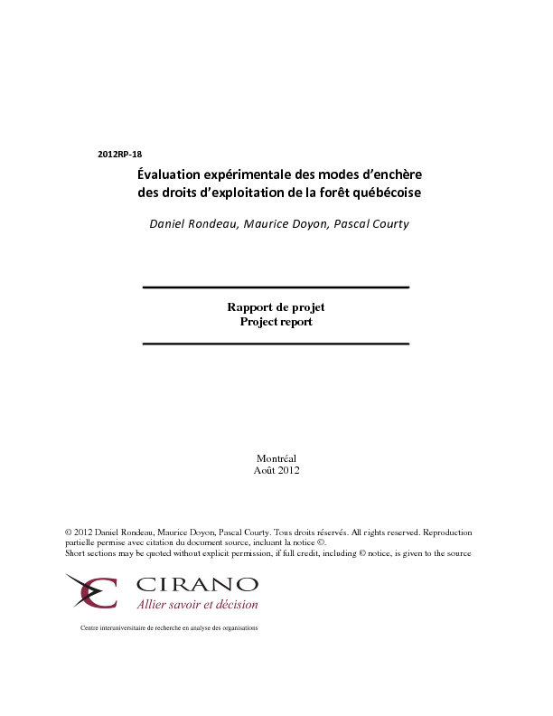 Évaluation expérimentale des modes d