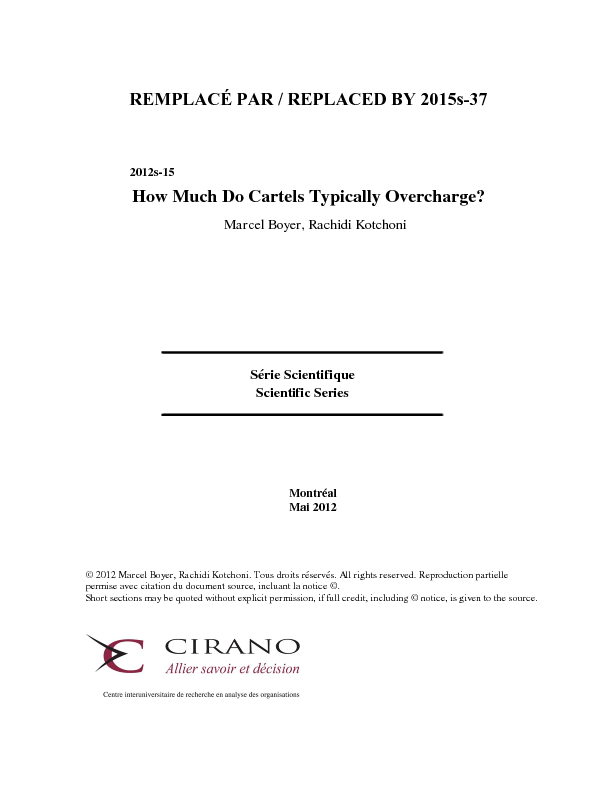 How Much Do Cartels Typically Overcharge?