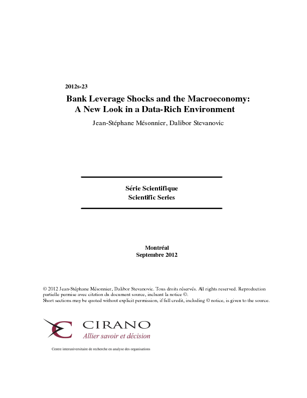 Bank Leverage Shocks and the Macroeconomy: a New Look in a Data-Rich Environment