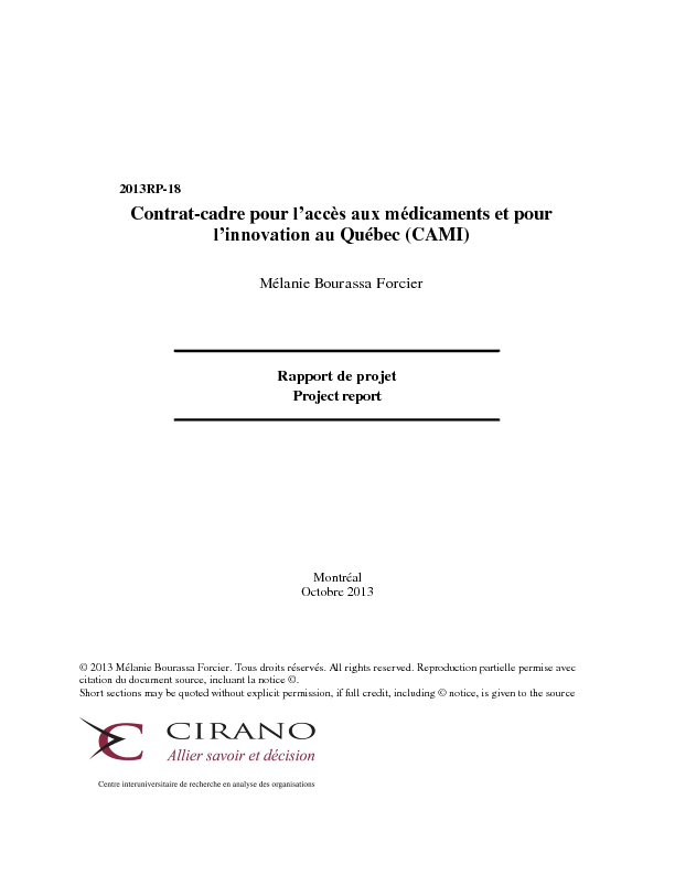 Contrat-cadre pour l